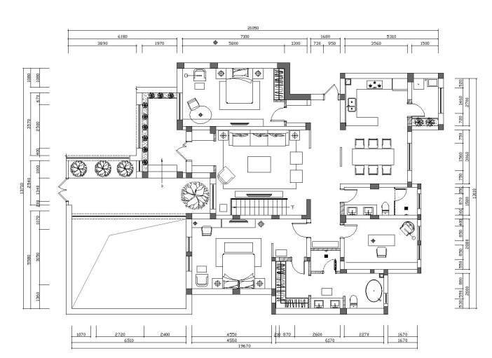 别墅新中式样板房资料下载-[河北]现代新中式风格别墅样板房施工图(含效果图)