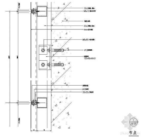 铝板幕墙节点详图cad资料下载-铝板幕墙节点详图（三）
