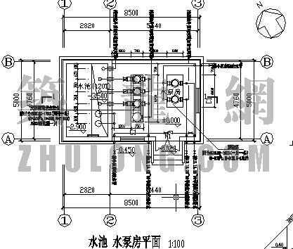 生活水泵房给排水图资料下载-某水泵房给排水安装图