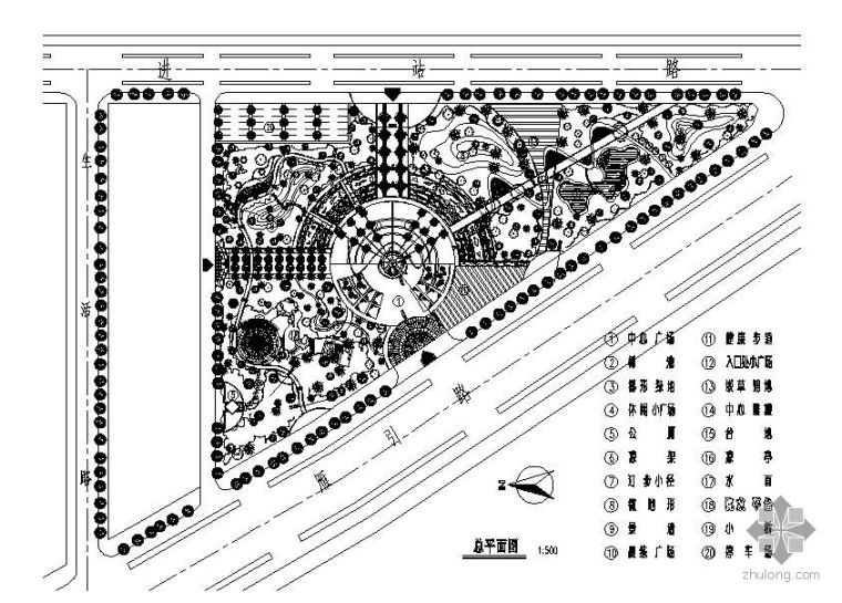圆形中心广场景观资料下载-某市中心广场景观工程套图