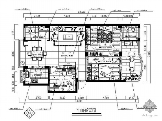 三室两厅方案全套资料下载-三室两厅设计方案图