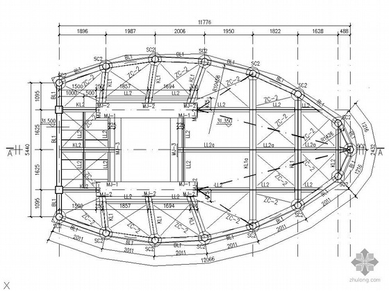 观光塔结构图资料下载-青岛某体育中心观光塔结构图