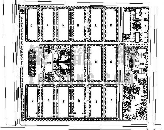 平面图PS植物高清图例资料下载-厂区绿化平面布置图