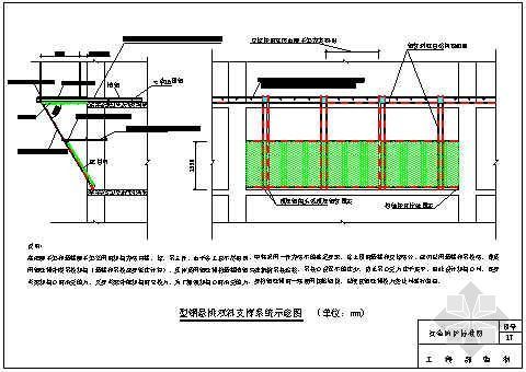 型钢悬挑双斜支撑系统资料下载-型钢悬挑处双斜支撑系统示意图(青岛某公司-17)