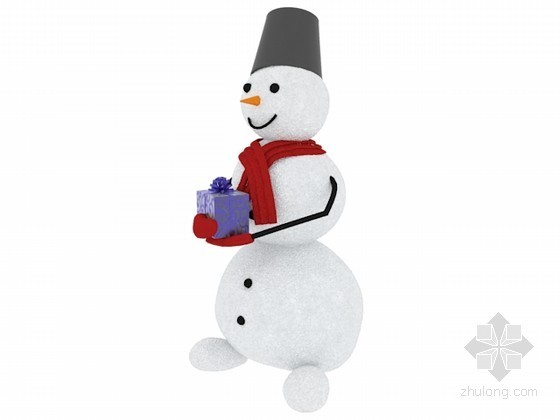 圣诞雪人3d模型下载资料下载-圣诞小雪人