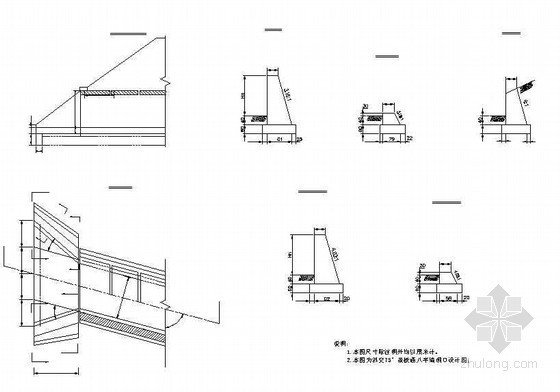 洞口八字墙施工资料下载-75°盖板涵八字墙洞口节点详图设计