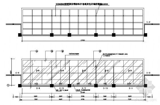 临街建筑施工图CAD资料下载-某临街建筑石材幕墙及雨蓬节点施工图
