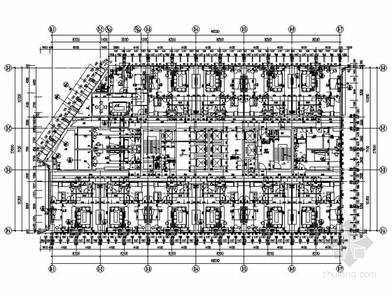 [深圳]某98层商业综合体建筑施工图（439米）-D座13层平面图