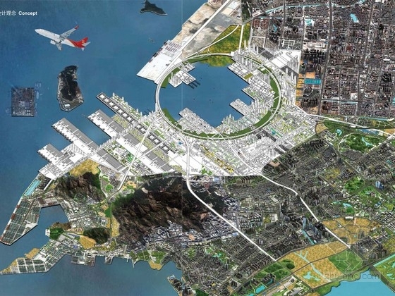 教育理念景观资料下载-[深圳]环带新现代枢纽城市区域景观设计方案