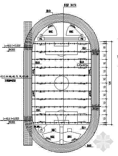 足球场25m高杆灯基础图资料下载-足球场滤管盲沟布置图