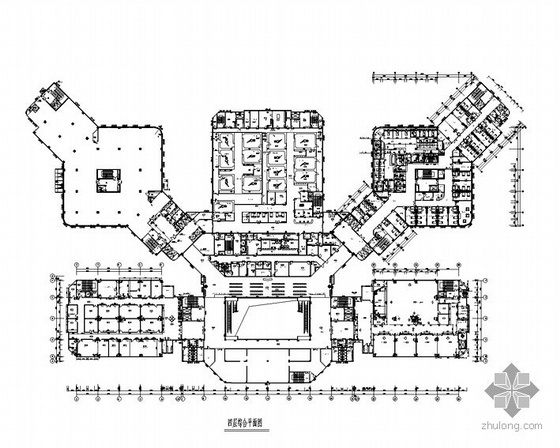 医院综合楼平面设计资料下载-[南京]大型医院平面设计图