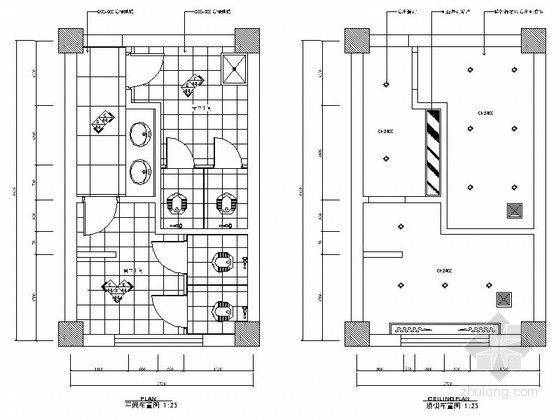公共卫生间设计细节资料下载-某公共卫生间设计装修图