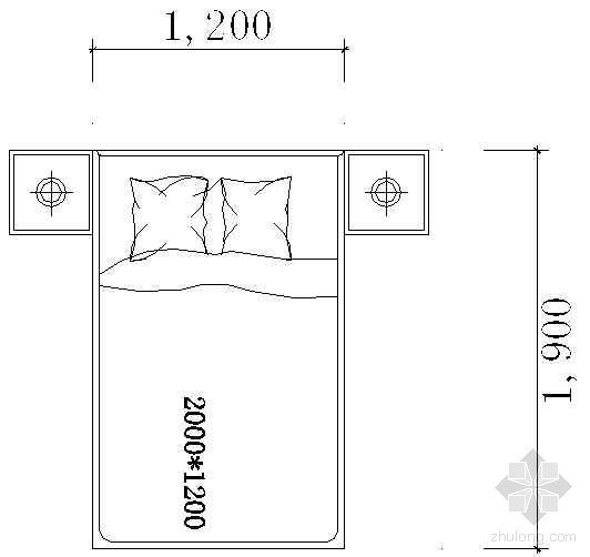 宿舍双层床cad资料下载-床平面CAD图块8