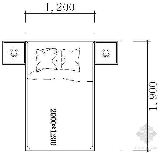 景观平面CAD图块资料下载-床平面CAD图块8