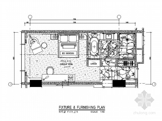 客房房型表资料下载-[深圳] 蛇口某国际大酒店K8房型客房装修图