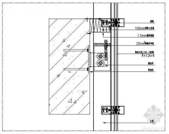 幕墙连接大样资料下载-隐框幕墙层间连接大样