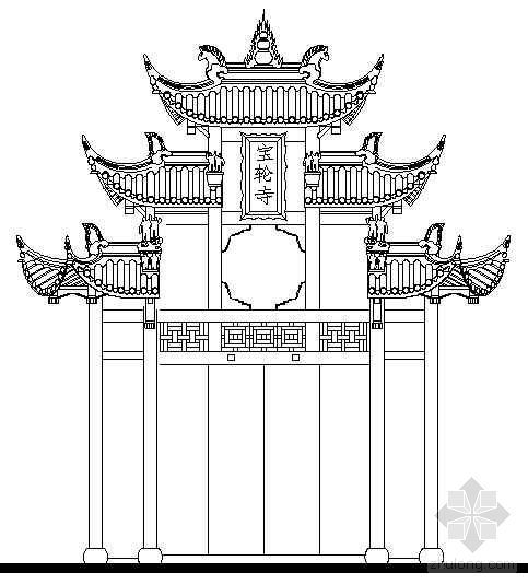 天津蓟县独乐寺山门、观音阁（辽代）资料下载-山门施工图