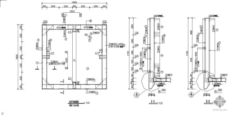 水厂给水管道施工资料下载-南京某水厂输水管道过路顶管沉井图