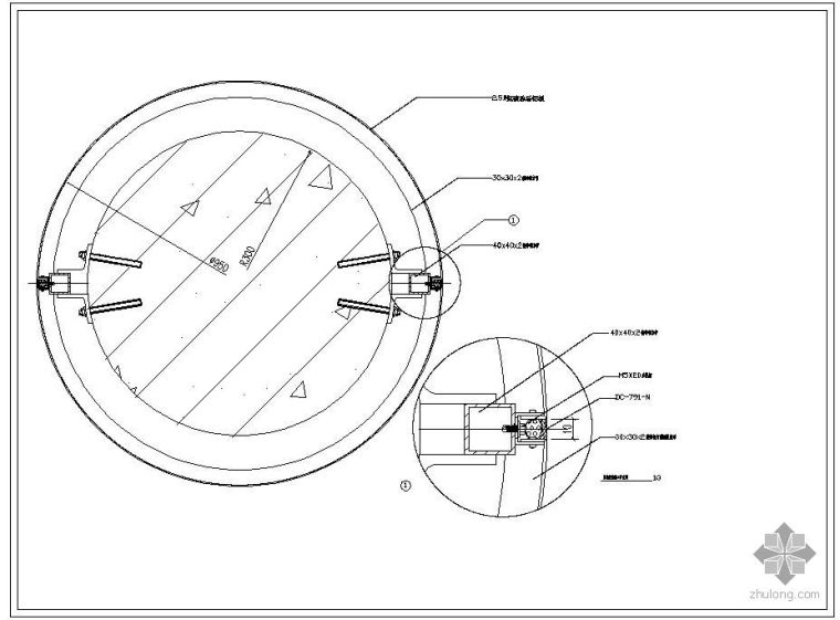 圆柱相交节点资料下载-某圆柱装饰施工节点构造详图