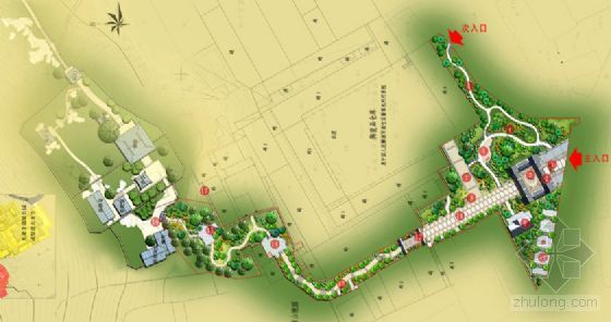 示范基地景观规划方案资料下载-杭州寺院景观规划方案