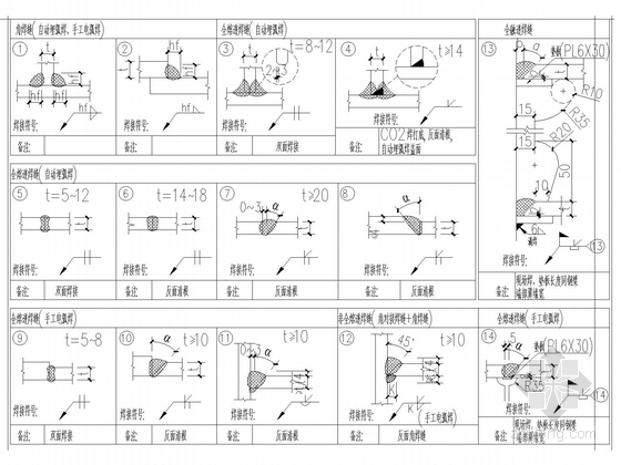 钢框架养老项目结构施工图-焊缝节点