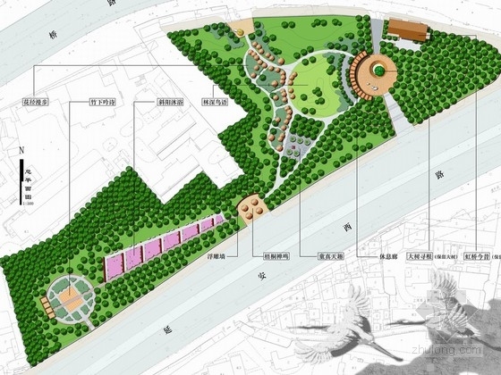 高压线旁施工的专项方案资料下载-[上海]城市主干道旁的花园绿地景观设计方案（上海权威机构）