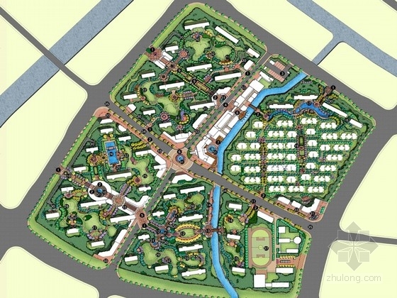 综合性公园设计方案CAD资料下载-[浙江]新古典主义国际街区景观概念设计方案
