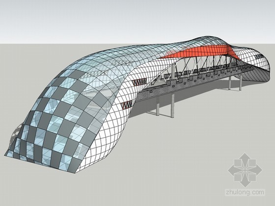 免费下载su模型天桥资料下载-天桥SketchUp模型下载