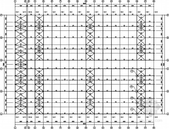 带支撑钢框架图纸资料下载-两连跨带吊车门式刚架+钢框架厂房结构施工图