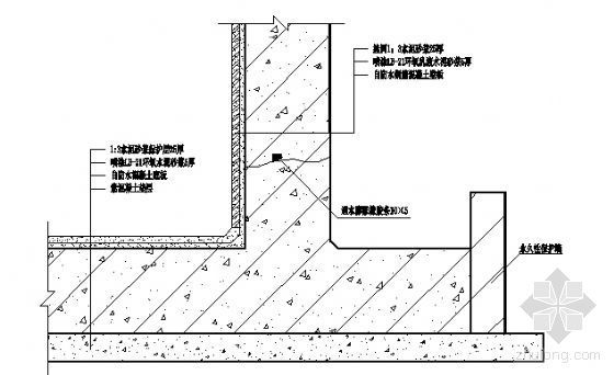 地下室背水面防水构造图
