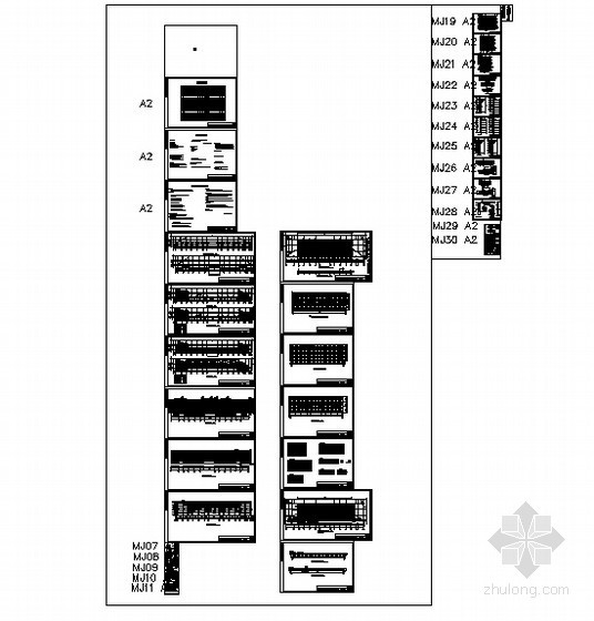 [河北省香河]某商业城外墙改造建筑施工图（明框玻璃幕墙）-总图 