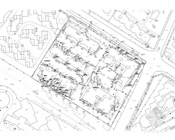 办公室给水竣工图资料下载-[深圳]多层住宅区消防给水综合整理治竣工图