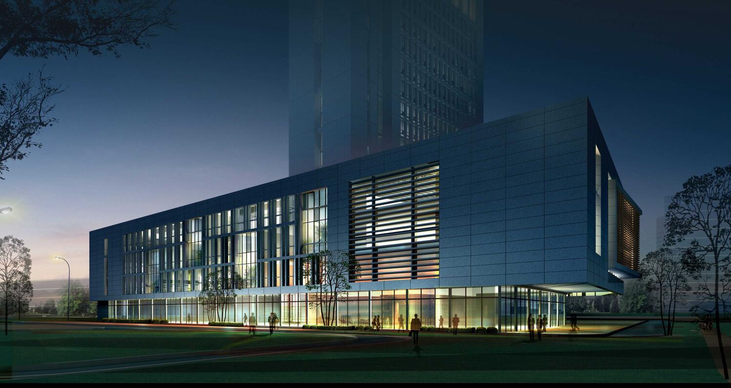 [河南]20层高层行政办公楼建筑设计方案文本效果图及cad施工图纸( cad