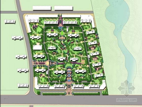 河北居住区资料下载-[河北]高品质ArtDeco风格集合公园居住区规划设计方案