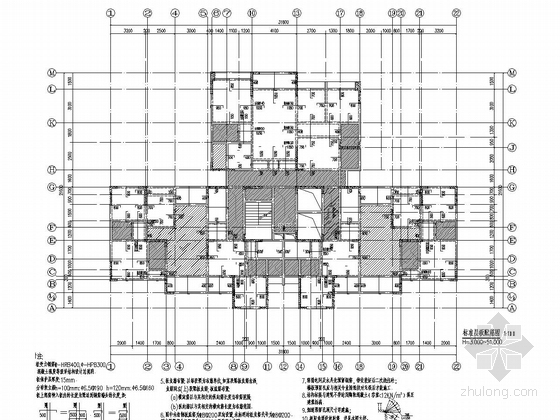 [重庆]18层剪力墙结构高层住宅楼结构施工图-标准层板配筋图