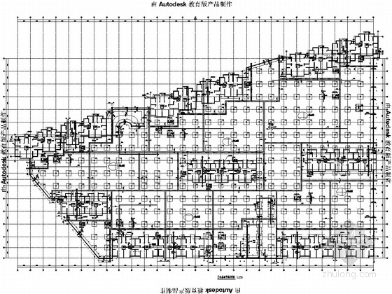 人防地下车库结构图资料下载-住宅小区地下车库基础结构图