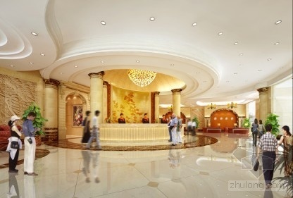 [内蒙古]经典酒店大堂室内装修图（含效果）- 