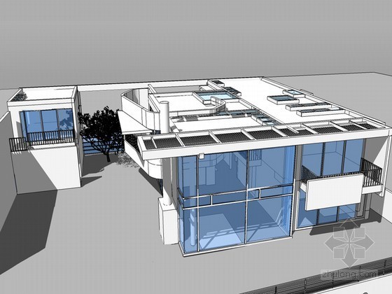 沙滩建筑下载资料下载-海滩别墅SketchUp模型下载