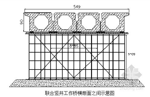 满堂施工脚手架资料下载-联合竖井工作桥满堂脚手架施工方案