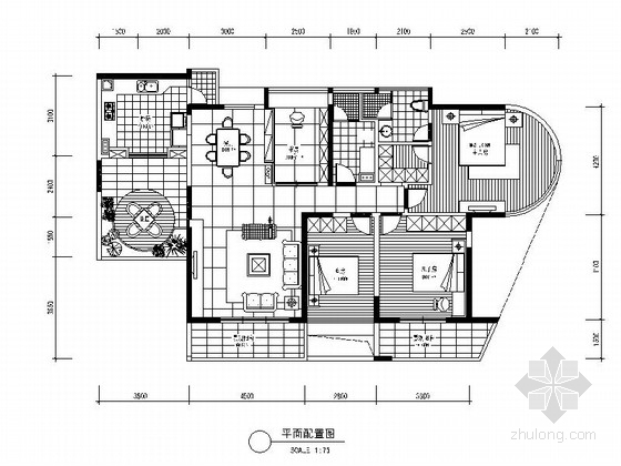 雅居平面施工图资料下载-[北京]朝阳区时尚现代四居室雅居装修施工图