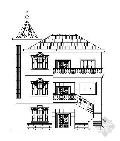 一层农村砖混建筑图资料下载-农村某三层别墅建筑设计方案图