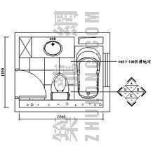 宿舍浴厕空间设计研究资料下载-浴厕实例详图3