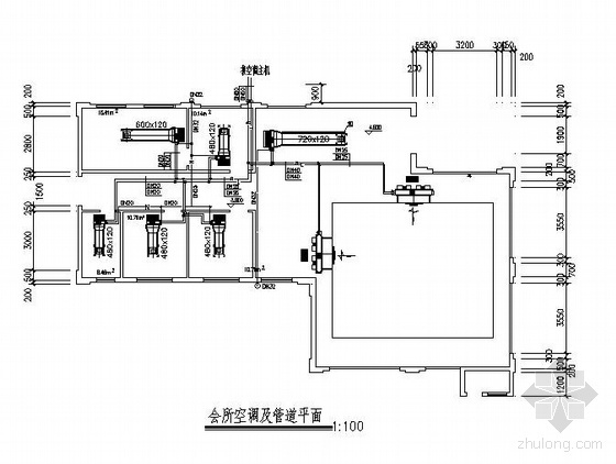 中央空调平面布置资料下载-某会所中央空调平面布置图