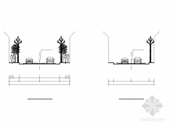 16米城市道路横断面图资料下载-城市道路标志横断面图