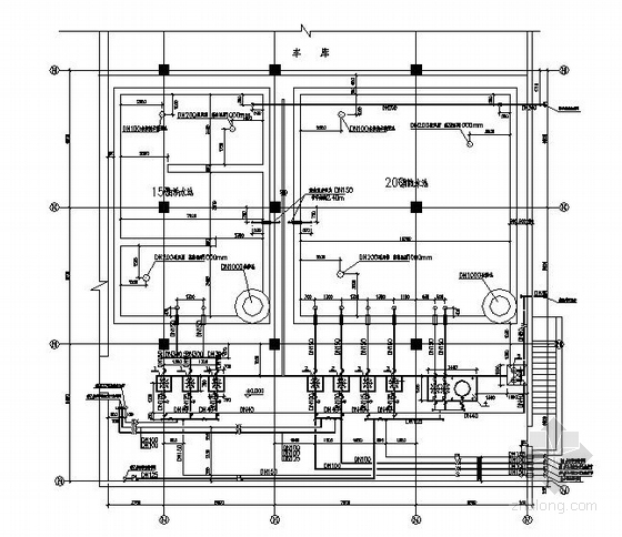 泵房平面设备图资料下载-某小区给水泵房施工图
