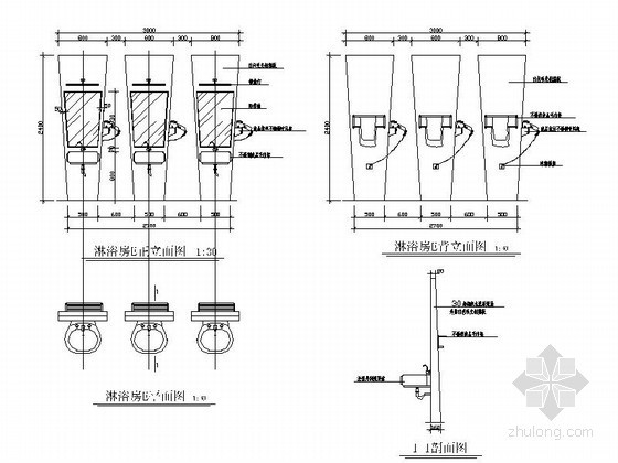 CAD模型淋浴房资料下载-美容院淋浴房洗手台详图