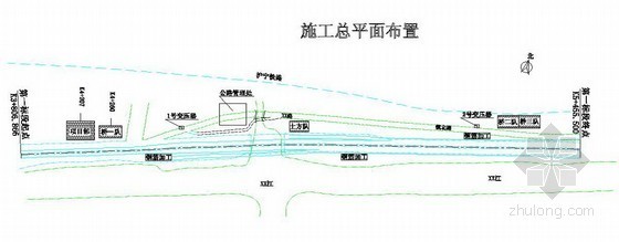 [鲁班奖]城市快速路施组（中交、中铁，含创优材料、新工艺、新工法、方案、专利）-施工平面布置图 