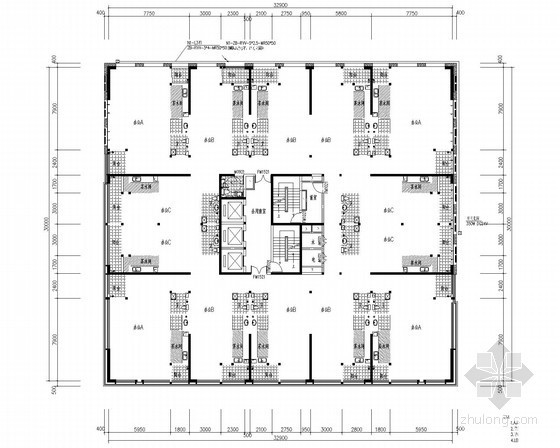 聊城市设计院办公楼设计资料下载-公寓式办公楼照明系统图纸（甲级设计院）