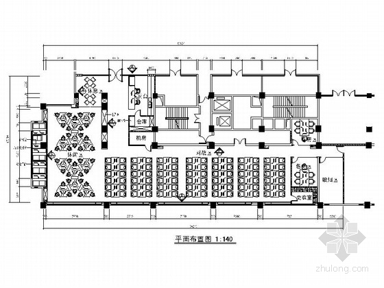 吧台前台cad资料下载-[原创]时尚现代有活力网咖室内装修施工图（含效果图）