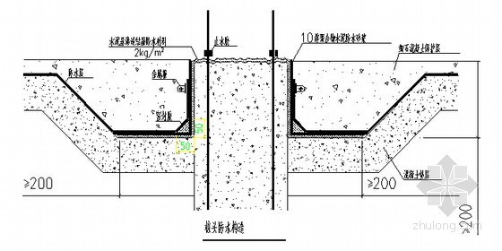 [天津]框架剪力墙地铁车站工程施工组织设计（300余页）-桩头防水构造 